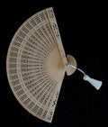 Wooden Carved Fan with Tassel